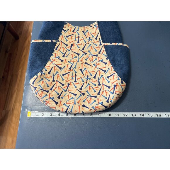 (2) Golf Denim & Canvas Tote Bags With Colorful Pattern - Picture 2 of 12